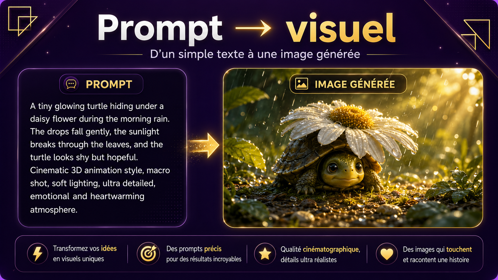 Aperçu prompt vers image générée
