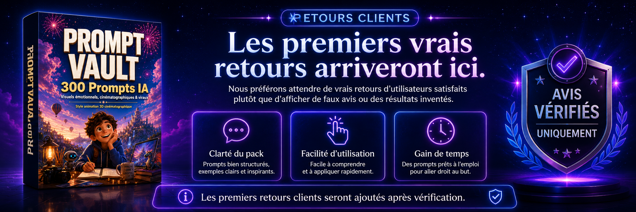 Illustration des futurs retours clients sur 300 Prompts IA