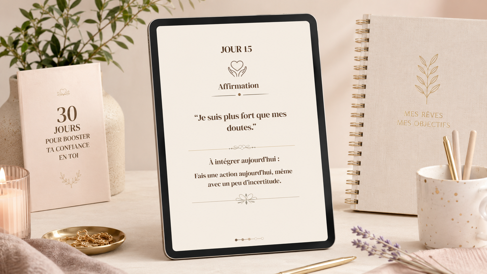 Aperçu d’une page affirmation du programme confiance en soi