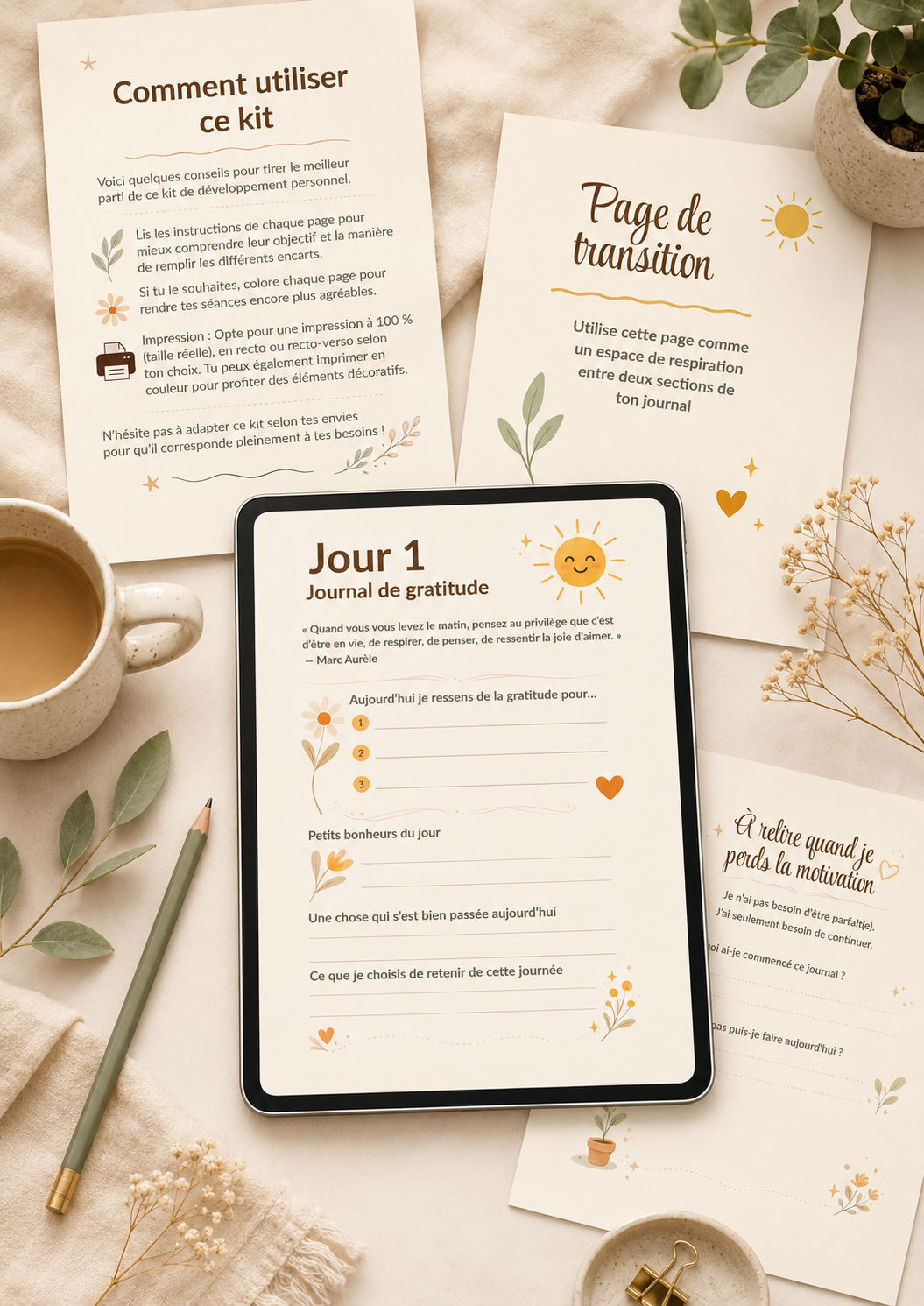 Aperçu du Journal de Gratitude
