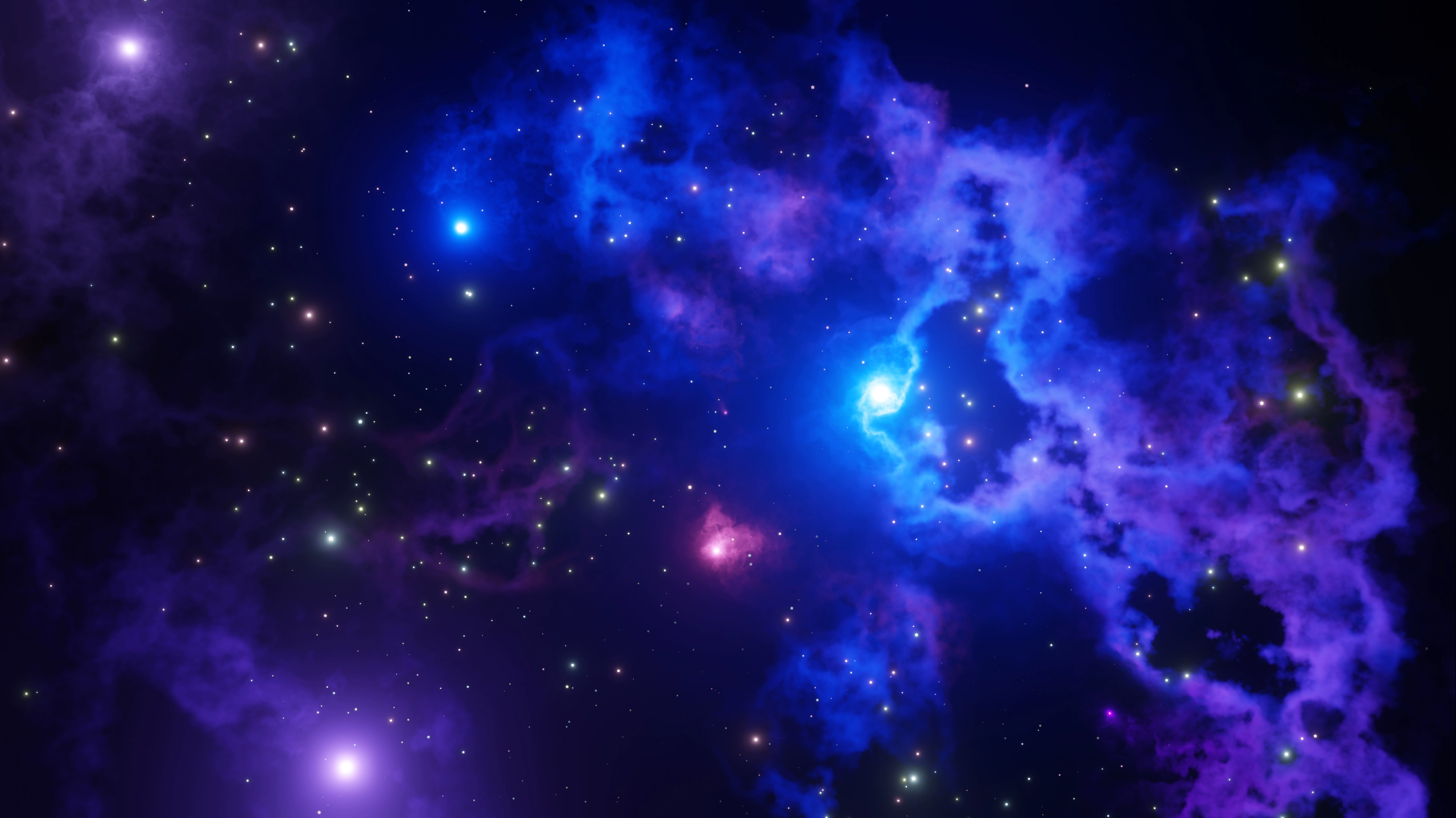 Nébuleuse violette et étoiles de Voyage Nebula 4K