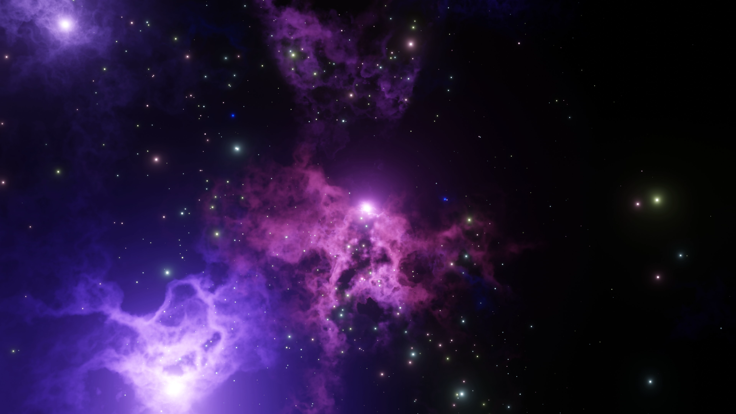 Jeux de violet, bleu et rose dans Voyage Nebula 4K